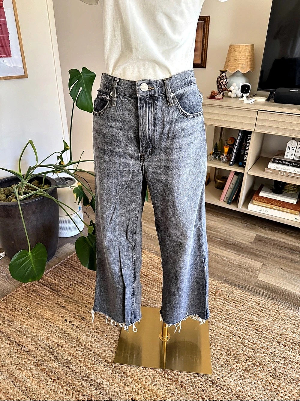 FRAME The Relaxed Straight Relaxed Straight Jeans Gray Waist 28